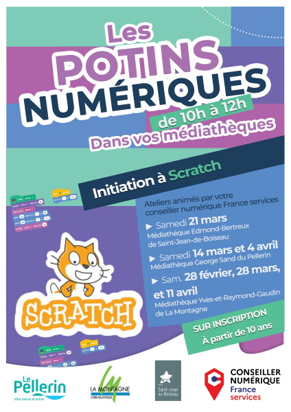 Couverture de Potins num&eacute;riques : Initiation &agrave; Scratch